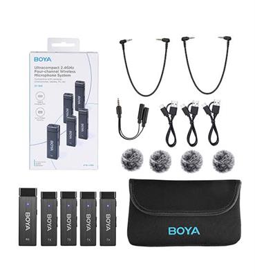 Boya BY W4 Four Person Wireless Collar Microphone 