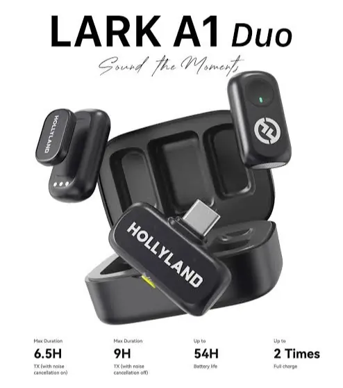 Hollyland Lark A1 Duo C Type Wireless Microphone with Charging Case