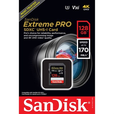 Sandisk 128GB 170MBPS Extreme Pro Memory Card Original