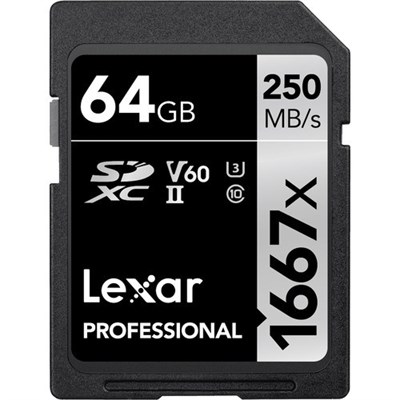 Lexar 64GB 250MBPS UHS II Professional Memory Card