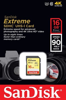 Sandisk 16GB 90MBPS U3 Memory Card