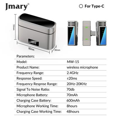Jmary MW15 Dual Collar Wireless Microphone For C Type