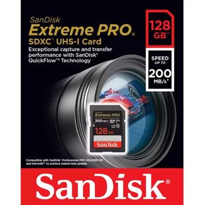 SanDisk 128GB 200MB/s Extreme PRO UHS-I SDXC Memory Card