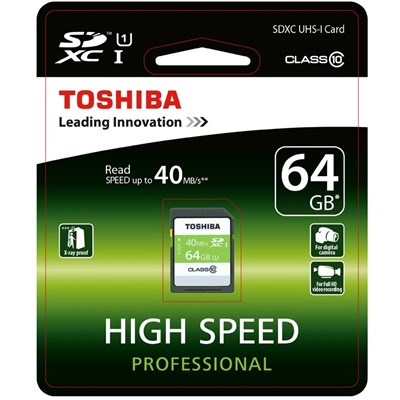 Toshiba 64GB SD C10 40MBPS Memory Card