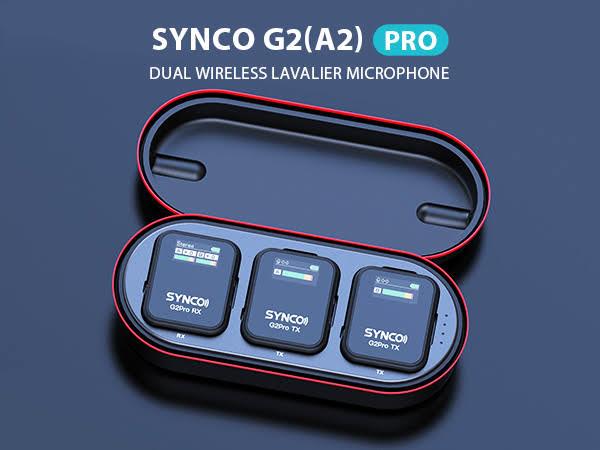 SYNCO Wireless Lavalier Microphone, G2(A2) Pro 2.4G Dual Lapel Mic