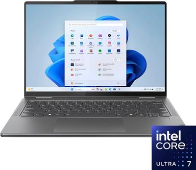 Lenovo Yoga 7 14IL9 2 in 1 Intel Core Ultra 7 155U Processor 16GB Ram 1TB SSD 14" WUXGA 1200p IPS 300nits Dolby Vision MicroEdge Touchscreen Convertible Display Backlit KB FP Reader Windows 11 Home (Storm Grey)