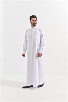 SAUDI THOBE With Mid hard short collar