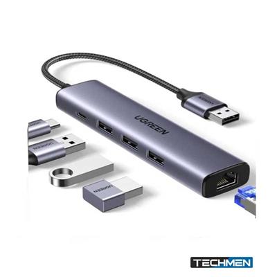 UGREEN USB3.0 to 3×USB3.0 +RJ45 (1000M) Ethernet Adapter Type-C Power Supply