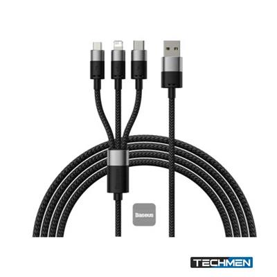 Baseus StarSpeed 1-for-3 Fast Charging Data Cable USB to  M+L+C 3.5A 1.2m Black