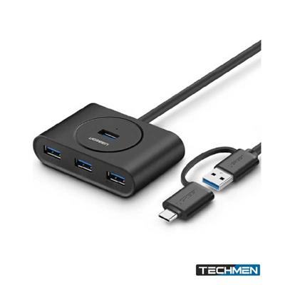 UGREEN USB 3.0 Hub with USB-C Port 1m (Black) OTG Hub 4 Port