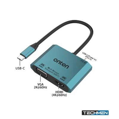 ONTEN 3 in 1 USB-C to HDMI+VGA Video Adapter HDMI (4K@60Hz)+VGA (2K@60Hz)+PD 3.0 M205