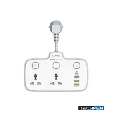 LDNIO SC2413 2-Outlet Universal Extension Socket with PD & QC 3.0 Fast Charger