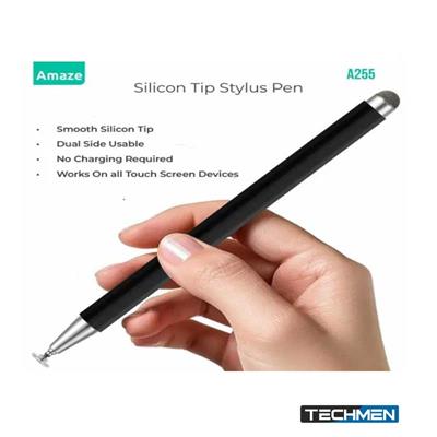 AMAZE A255 TWIN TIP UNIVERSAL STYLUS PEN - BLACK , SILVER