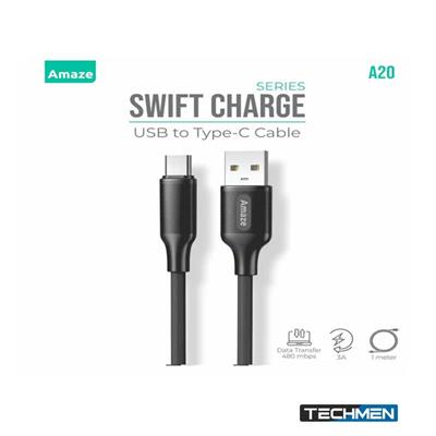 AMAZE A20 SWIFT CHARGE USB TO TYPE C CABLE 3A 1M