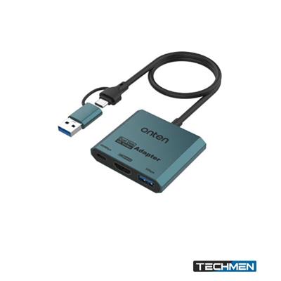 ONTEN 3 -in -2 USB-C&USB-A to HDMI 4K@60Hz AdapterSupport: M1 chip iPad Pro/Air/mini UCA303