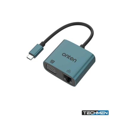 ONTEN USB-C to VGA Adapter with RJ45(100M) UC289