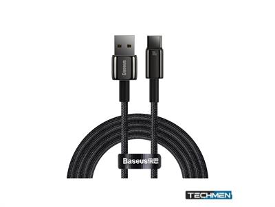Baseus Tungsten USB to Type-C 100W 2M – Gold Fast Charging Data Cable (Black)