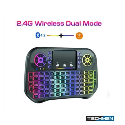 I10 Mini Wireless+Bluetooth Touchpad 7 Color Backlit Light 2.4ghz