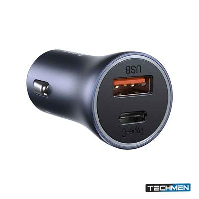 Baseus Metal 40W TypeC+USB Car Charger (With TypeC to iP Cable)