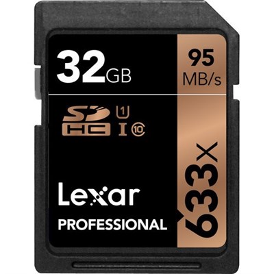 Lexar 32GB Professional 633x UHS-I SDHC Memory Card
