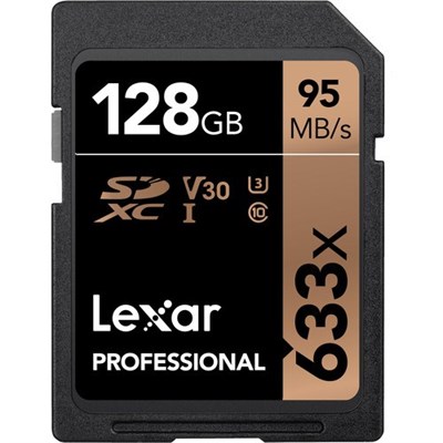 Lexar 128GB Professional 633x UHS-I SDXC Memory Card