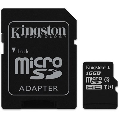 Kingston 16GB Canvas Select UHS-I microSDHC Memory Card with SD Adapter