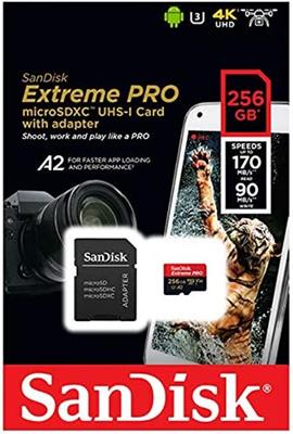 SanDisk Extreme Pro 256GB MicroSD XC Memory Card 170MB/s