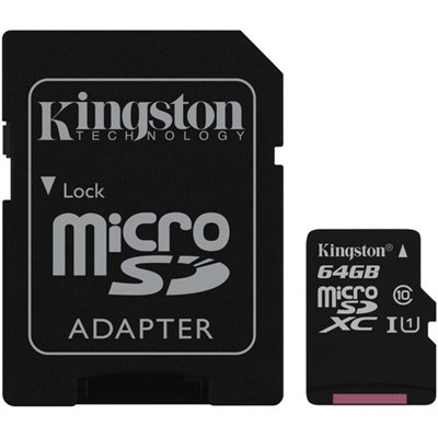 Kingston 64GB Canvas Select UHS-I microSDXC Memory Card with SD Adapter