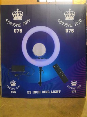 Ustine 7070 U75 58cm / 23 inch Ring Light for Youtube Videos/Tutorials/Vlogs, Live Interview