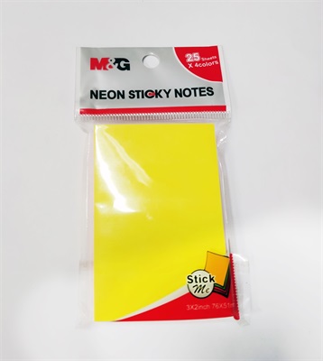 M&G YS-182 Neon Sticky Notes 3 x 2 Inches 4 Colours 