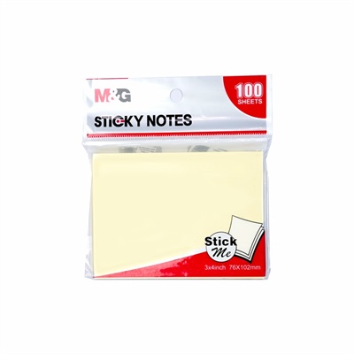 M&G YS-141 Yellow Colour Pastel Memo Sticky Notes 3x4 Inches