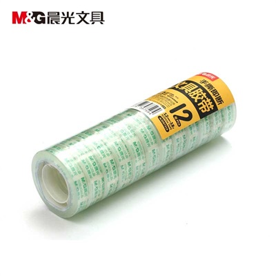 M&G Transparent Stationery Tape 0.5 Inch x 18 Yds 12 Pieces Roll