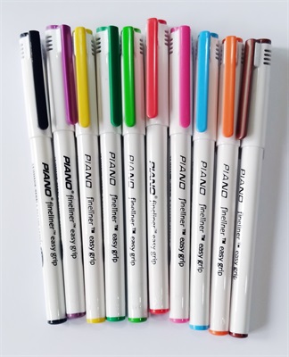 Piano Easy Grip Fineliner Pack of 10 Colours