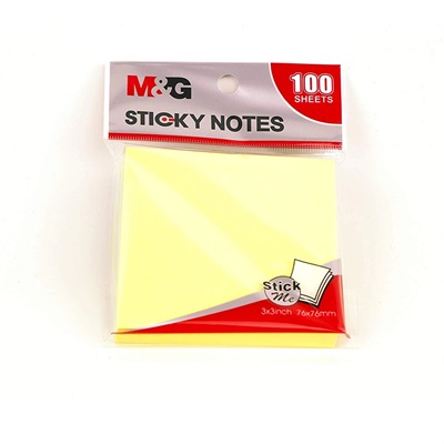 M&G YS-65 Yellow Colour Pastel Memo Sticky Notes 3x3 Inches
