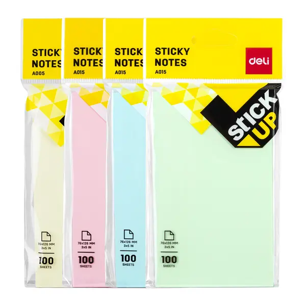 Deli EA00552 Pastel Sticky Notes 3x5 Inches