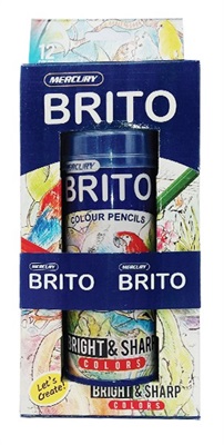 Mercury Brito 12 Colour Pencils Half Size Tin Pack