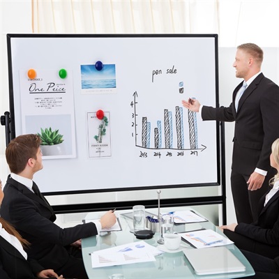 Deli E7882 Focus 2-Sided Magnetic Whiteboard 4×3 Feet with Stand E7882