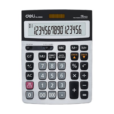 Deli Core Series E39265 Metal Surface 16-Digits Desktop Calculator