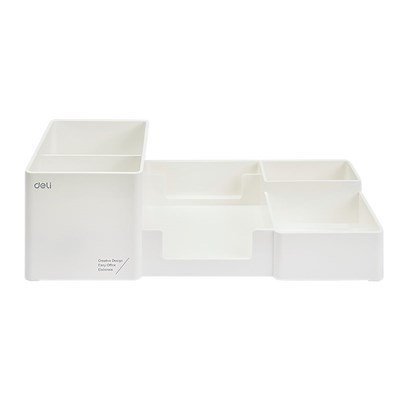 Deli EZ00210-WHT Quali Desk Organizer 6 Compartments White