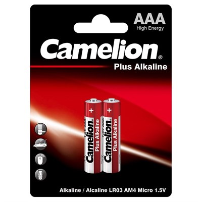 Camelion Plus Alkaline AAA Battery x 2 Cell Blister Pack (Pencil Cell)