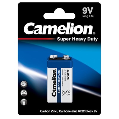 Camelion Super Heavy Duty 9 Volt Battery x 1 Cell Blister Pack