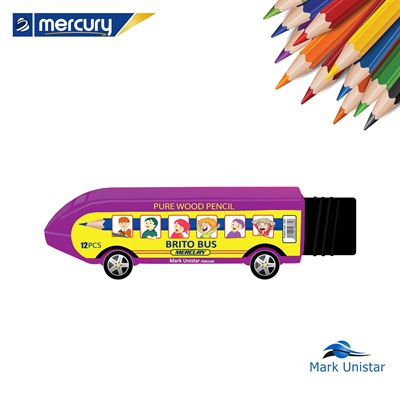 Mercury Brito Bus 12 Colour Pencils Half Size