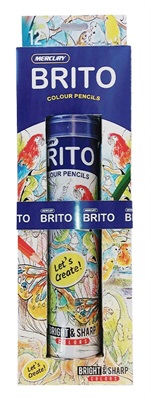 Mercury Brito 24 Colour Pencils Full Size Tin Pack