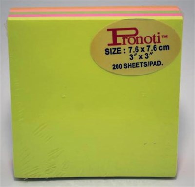 Pronoti Neon Colour Cube Memo Sticky Notes 3x3 Inches