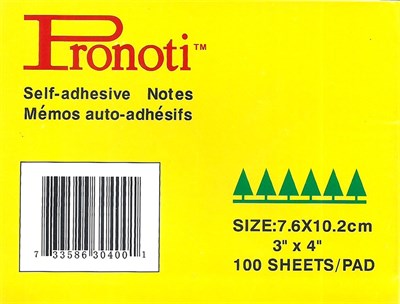 Pronoti Yellow Pastel Memo Sticky Notes 3x4 Inches