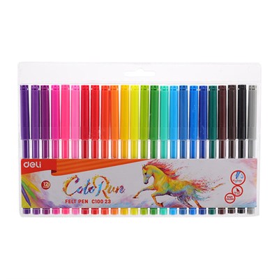 Deli ColoRun EC10023 Felt Tip Washable Markers 24 Colours