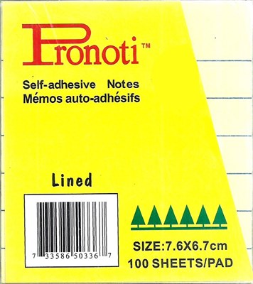 Pronoti Yellow Pastel Lined Memo Notepads 3x3 Inches