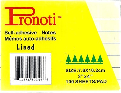 Pronoti Yellow Pastel Lined Memo Notepads 3x4 Inches