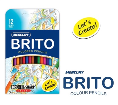 Mercury Brito 12 Colour Pencils Half Size