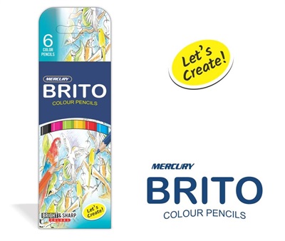 Mercury Brito 6 Colour Pencils Half Size